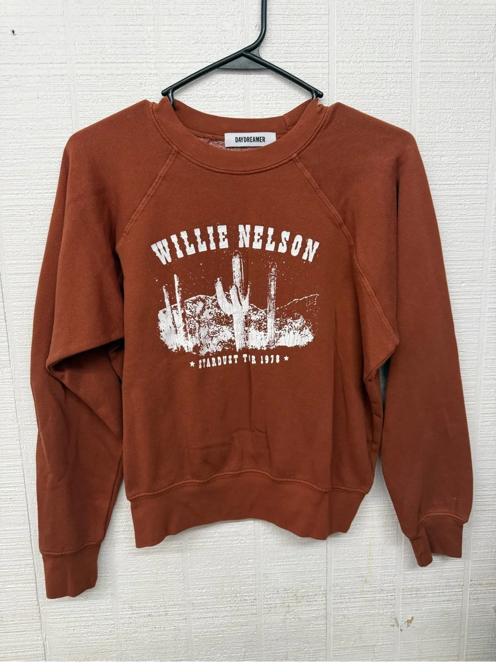 Free People Daydreamer Rust Graphic Willie Nelson Crew Sweatshirt
